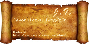 Javorniczky Imogén névjegykártya